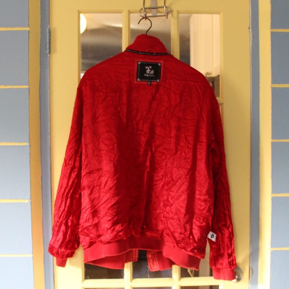 Vintage 90s L-R-G red leather bomber jacket - Picture 7 of 7